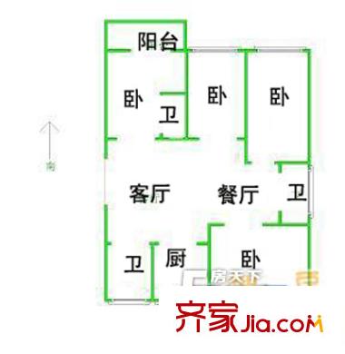安橋新村戶型圖戶型圖 4室2廳3衛(wèi)1廚