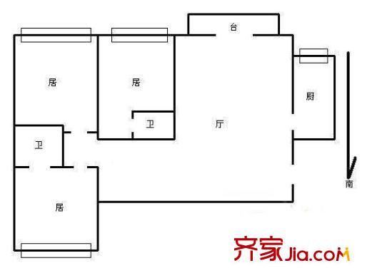 安橋新村戶型圖戶型圖 3室1廳2衛(wèi)1廚