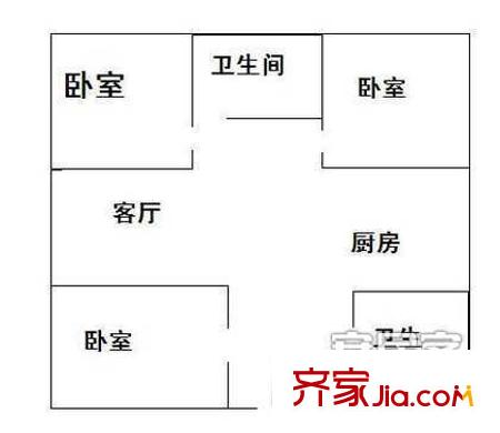 龍景花園二期戶型圖戶型圖 3室2廳2衛(wèi)1廚