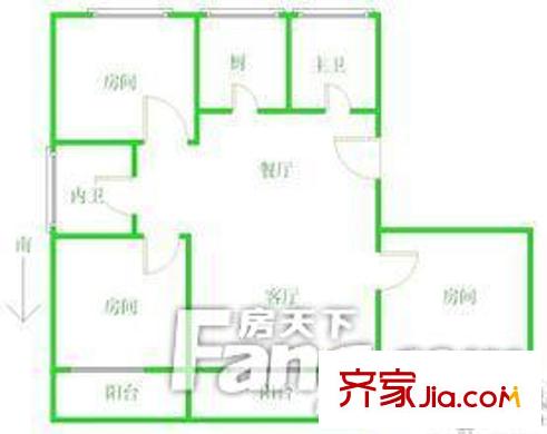 景苑小區(qū)戶型圖戶型圖 3室2廳2衛(wèi)1廚