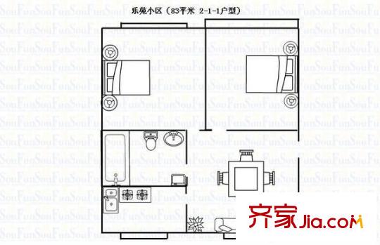 樂(lè)苑小區(qū)戶(hù)型圖戶(hù)型圖 2室1廳1衛(wèi)1廚