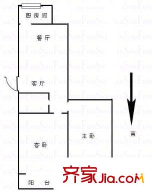 樂(lè)苑小區(qū)戶(hù)型圖 戶(hù)型圖 2室1廳1衛(wèi)1廚