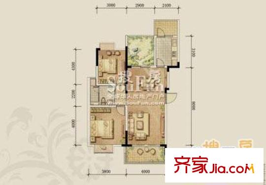 湖岸明珠 2室 戶型圖