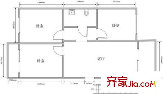 湖岸明珠 2室 戶型圖