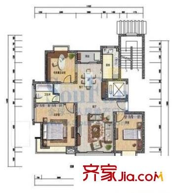 碧波花園三區(qū) 4室 戶型圖