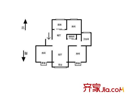 東興花園戶型圖戶型圖 3室2廳1衛(wèi)1廚