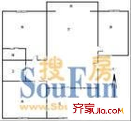 西郊花園 3室 戶(hù)型圖