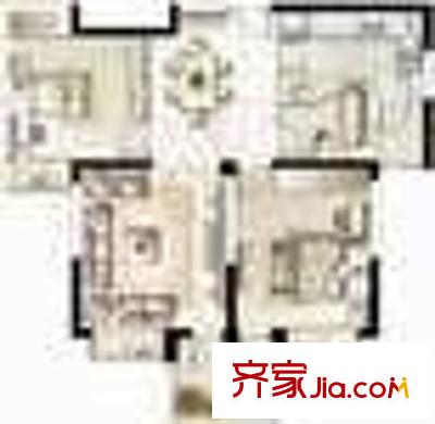 西郊花園 3室 戶(hù)型圖