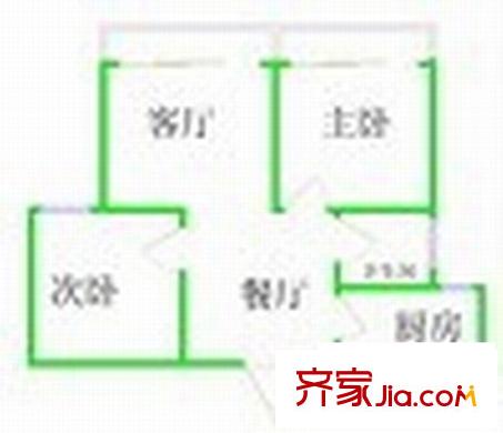 西郊花園 3室 戶(hù)型圖