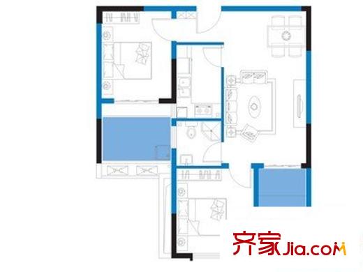 賽格雙城 2室 戶型圖