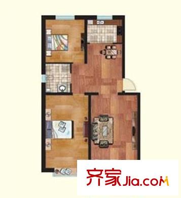 紫薇花園戶型圖2室2廳1衛(wèi) 2室2廳1衛(wèi)1廚