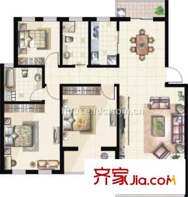 碧波花園三區(qū) 4室 戶型圖