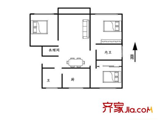 宋仙洲巷戶(hù)型圖戶(hù)型圖 3室1廳1衛(wèi)1廚