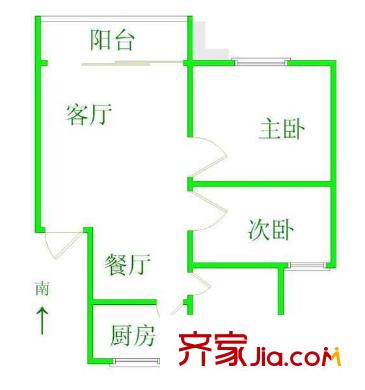 吳中西路小區(qū)戶型圖戶型圖 2室2廳1衛(wèi)1廚