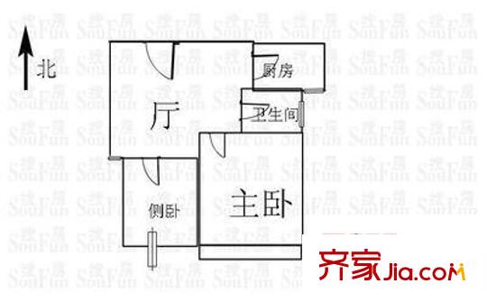 嘉寶廣場戶型圖戶型圖 2室1廳1衛(wèi)1廚