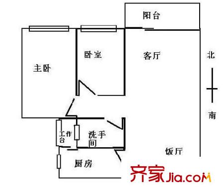 紫薇花園戶型圖2室2廳1衛(wèi) 2室2廳1衛(wèi)1廚
