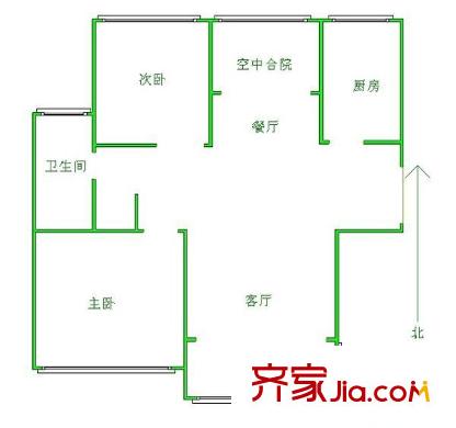 花南家園戶型圖戶型圖 2室2廳1衛(wèi)1廚