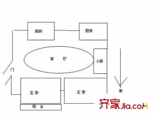 龍港二村戶型圖戶型圖 3室1廳1衛(wèi)1廚