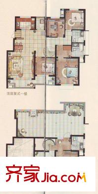 中惠晨曦馨苑三期戶型圖12、13#電梯洋房F-3戶型 5室2廳3衛(wèi)1廚