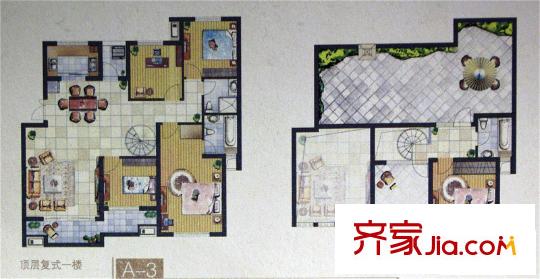 中惠晨曦馨苑二期戶型圖8號樓A3戶型 5室2廳3衛(wèi)1廚
