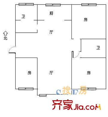 新盛花園(勝浦)戶型圖戶型圖 3室2廳2衛(wèi)1廚