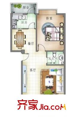 嘉寶廣場戶型圖戶型圖 1室1廳1衛(wèi)1廚