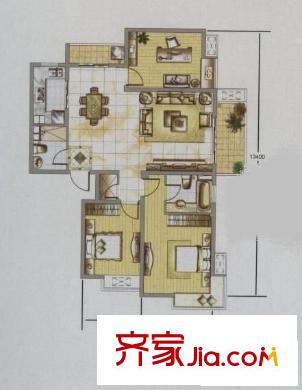 花南家園戶型圖戶型圖 3室1廳2衛(wèi)1廚