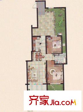 中惠晨曦馨苑三期戶型圖12、13#電梯洋房H-1戶型 2室2廳1衛(wèi)1廚