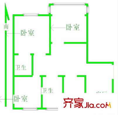 太陽(yáng)花園戶型圖戶型圖 3室1廳2衛(wèi)1廚