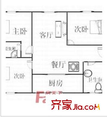 東城明月戶型圖3室2廳1廚1衛(wèi) 3室2廳1衛(wèi)1廚