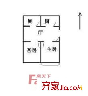 東城明月戶型圖3室1廳1廚1衛(wèi) 3室1廳1衛(wèi)1廚