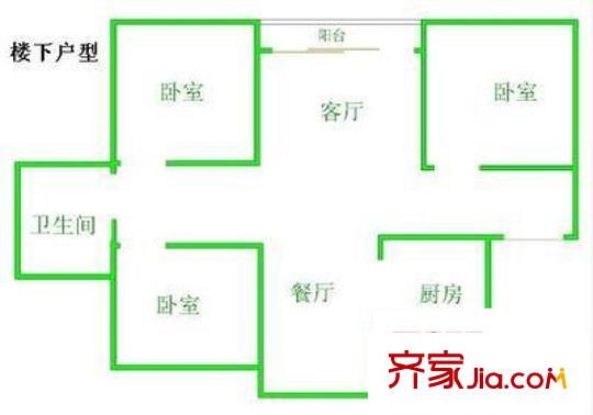龍苑新村戶型圖戶型圖 3室2廳2衛(wèi)1廚