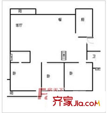 東城明月戶型圖3室2廳1廚1衛(wèi)（1） 3室2廳1衛(wèi)1廚