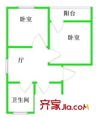 先奇園戶型圖戶型圖 2室1廳1衛(wèi)1廚