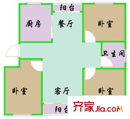 山湖花園 3室 戶型圖
