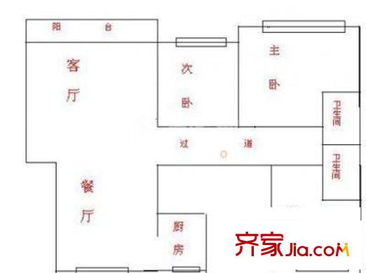 中天品園戶型圖戶型圖 3室2廳2衛(wèi)1廚