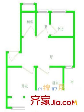 龍苑新村戶型圖戶型圖 3室2廳1衛(wèi)1廚