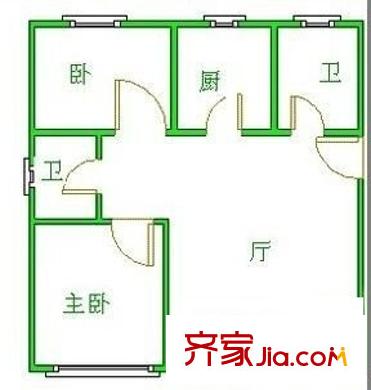 龍苑新村戶型圖戶型圖 2室1廳1衛(wèi)1廚