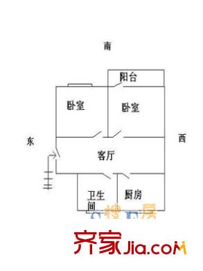 龍苑新村戶型圖戶型圖 2室1廳1衛(wèi)1廚