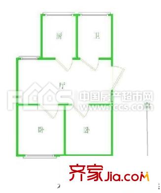 夏家橋118號戶型圖戶型圖 2室1廳1衛(wèi)1廚