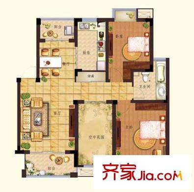 華美福邸戶型圖戶型圖 2室2廳1衛(wèi)1廚
