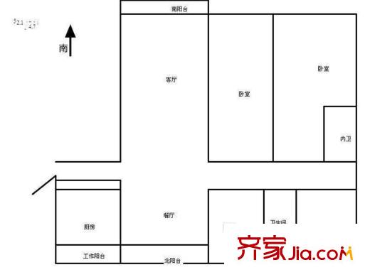 中海國(guó)際社區(qū)五區(qū)戶型圖中海長(zhǎng)島灣 3室 戶型圖 3室2廳2衛(wèi)1廚