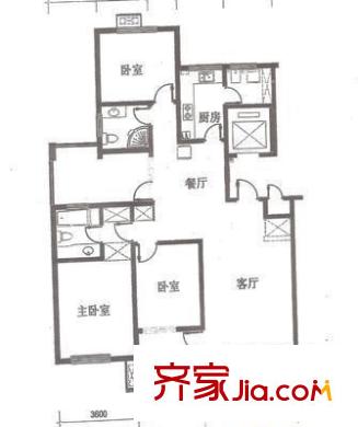 東城郡戶型圖戶型圖 3室2廳1衛(wèi)1廚