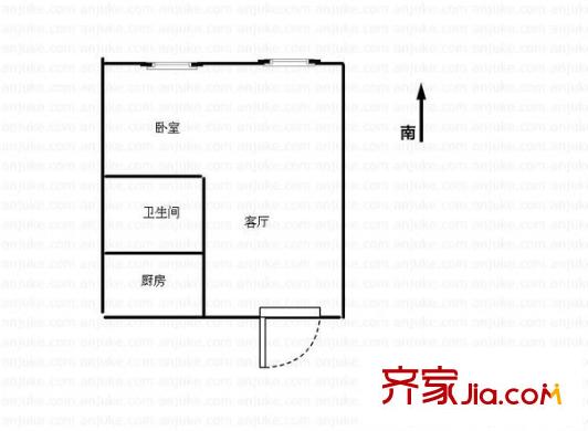 胥香園戶型圖 戶型圖 1室1廳1衛(wèi)1廚