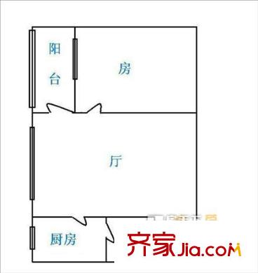 群星苑戶型圖戶型圖 1室1廳1衛(wèi)1廚