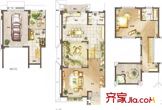 金櫚灣戶型圖別墅A戶型 5室2廳3衛(wèi)1廚