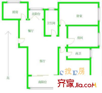 錦麗苑戶型圖戶型圖 2室2廳2衛(wèi)1廚