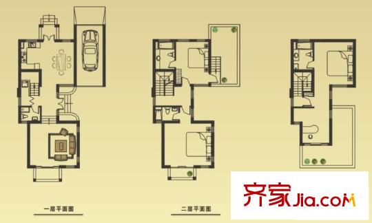 漕湖名蓮別墅戶型圖10#獨棟別墅A1/A2戶型 3室2廳4衛(wèi)1廚