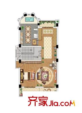 銀河灣花園別墅D戶型三層 4室2廳4衛(wèi)1廚