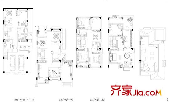金輝九緯戶型圖29#獨棟別墅a2戶型 4室2廳4衛(wèi)1廚